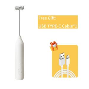 นมไฟฟ้า/มัทฉะฟอง-เครื่องตีทำฟองมือถือสำหรับมัทฉะกาแฟลาเต้คาปูชิโน่และตะกร้อผสมแป้งสแตนเลสสตีลช็อกโกแลตร้อนชาร์จได้ USB