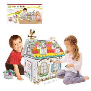 LIEYH ด้ามจับกระชับมือ บ้านของเล่นกระดาษแข็ง รถรุ่น ไดโนเสาร์ไดโนเสาร์ไดโนเสาร์ กระดาษแข็งขนาดใหญ่แบบทำมือ ของเล่นระบายสี รถ3D ของเล่นประกอบและระบายสี ของขวัญสำหรับเด็ก