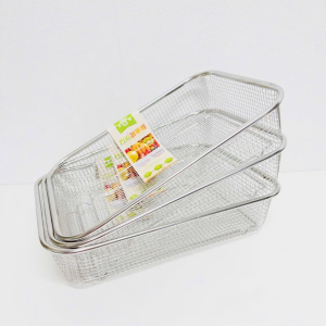 RỔ INOX HÌNH CHỮ NHẬT LƯỚI THƯA CAO CẤP ĐỰNG THỨC ĂN CHIÊN RÁO RAU CỦ