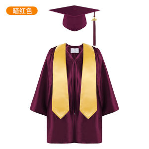 Childrens Doctoral Robe Kindergarten Graduation Season Costume Elementary School Student Bachelors Robe Doctoral Cap Photo Class Uniform Set Formal Wear