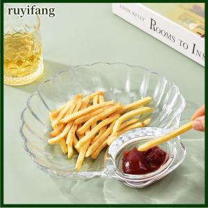 ruyifang 1 cái vỏ dishtransparent bánh bao tấm với giấm đĩa giấm món ăn sushi ăn sáng trái cây sấy khô Snack vỏ khạc nhổ món ăn