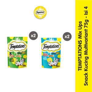 Temptations MixUps Snack Kucing Multivariant 75g - Isi 4