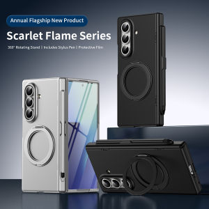 0930[Local Stock] Christmas Halloween 360° Rotating magneticed Holder Hinge Phone Case For Samsung Galaxy Z Fold 7 6 5 4 3 Wireless Charging Shockproof Magsafe Cover h261009
