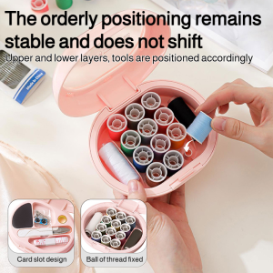🤩Big Discount🤩Multifunctional Portable Sewing Bag Multifunctional Household Sewing Kit With Thimble Needles Thread Pack Pin Cushion Portable Storage Box Complete Sewing Supplies Set Portable Sewing Supplies Case