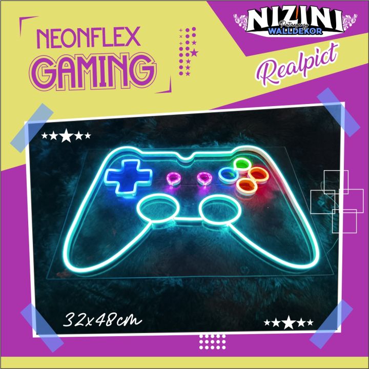 1Hari Jadi Lampu Hias Neon Sign Led logo STIK PS GAMING Lampu Hias Kamar Aesthetic Dekorasi Cafe