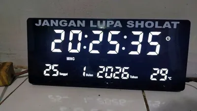 Sonifer Jam Dinding Digital SMS-3615 LED Alarm Clock 36 cm x 15 cm FREE CUSTOM NAMA