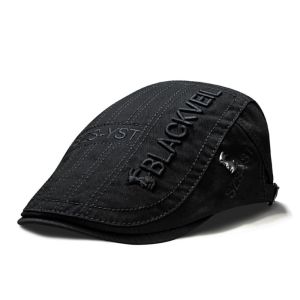 ZENO Rabbit Embroidery Men Beret Adjustable Breathable Visor Cap Vintage Sunscreen Flat Cap Spring Season