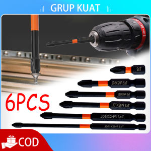 6pcs Obeng Berperingkat Dampak Kekerasan Tinggi Cross Screwdriver Impact Drills Woodworking Alat