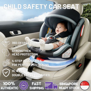Baby Safety Seat Child Car Seat for 0-12yrs booster seat 360° swivel and flat with footrest awning for most cars