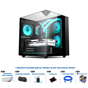 AMD RYZEN 5 5600X Gaming PC With RX580 8GB Graphic Card DDR4 16GB RAM M.2 512GB SSD Full Set Desktop For Gaming Design