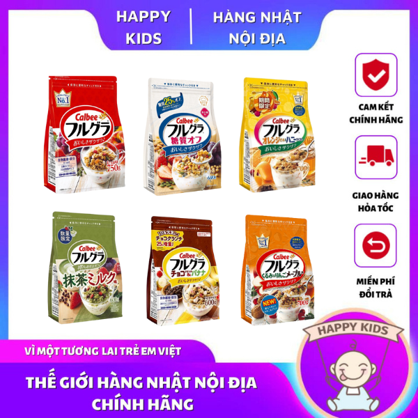 Ngũ cốc Calbee ăn kiêng giảm cân Nhật Bản mix trái cây sữa chua dùng ăn ...