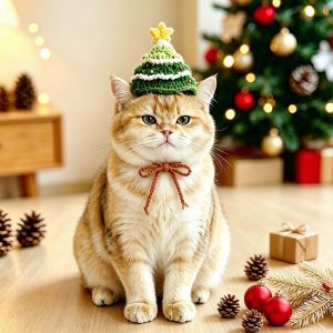 GJ56 Sợi len dệt Khăn quàng cổ mèo Giáng sinh Kết cấu mềm mại. Làm thủ công Cổ áo len cho mèo con Vòng cổ hình thú làm từ sợi Ấm áp và thoải mái. Yếm lễ hội cho chó Bữa tiệc ngày lễ