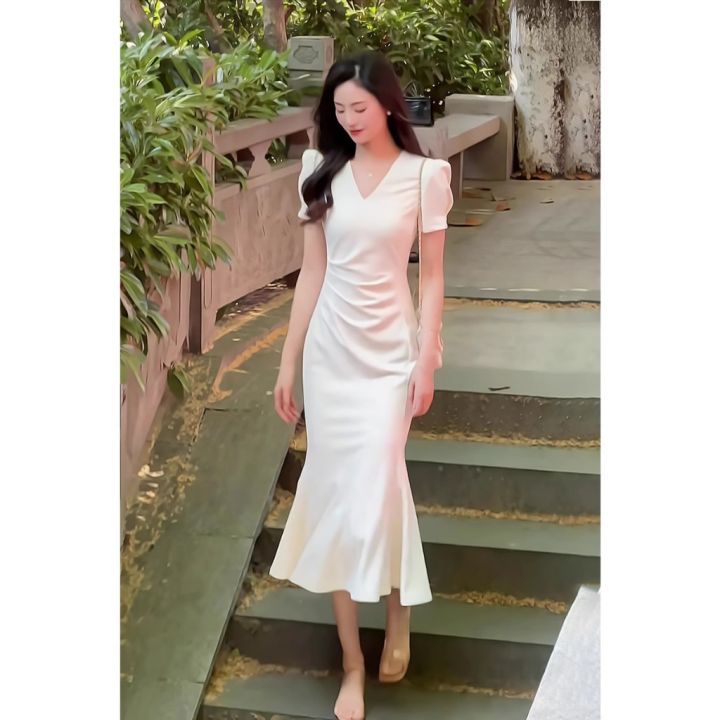dress putih panjang lengan pendek dress elegan mewah dan simple casual baju midi dress korean style wanita kekinian kondangan | Lazada Indonesia dress putih panjang lengan pendek dress elegan mewah dan simple casual baju midi dress korean style wanita kekinian kondangan | Lazada Indonesia