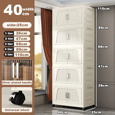 40-75cm Foldable Storage Box Versatile Multi-Compartment Foldable Storage Cabinet with Wheels