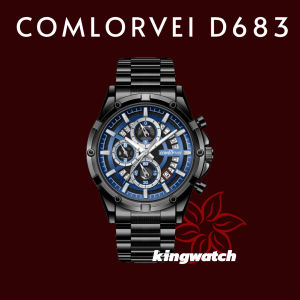 Đồng hồ nam thời trang ANBSHOP Quartz COMLORVEI D683 dây thép  size 44mm