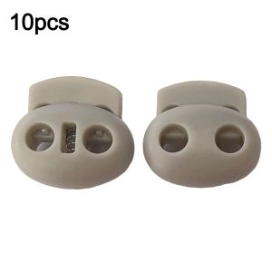 JURHOMIE 10Pcs Adjustable Cord Lock Two Hole Clip Plastic Stopper High Quality Spring Mechanism Cord Tighten Buckles For Sportswear/Shoes/Elastic Band