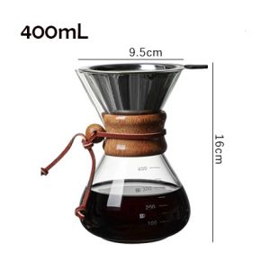 Myelement Coffee Maker Set Heat Resistant Glass Carafe Hand Drip Filter Coffee Maker with Handle and Scale