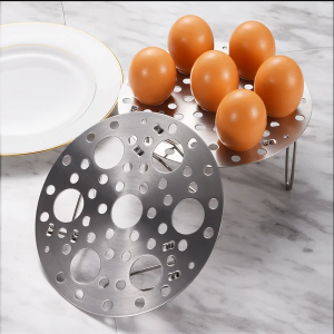 Stainless Steel Steamed Egg Rack Foldable Steamer Rack High Foot Folding Egg Steamer Universal Durable Basket Dumplings Steamer Rack with Stand