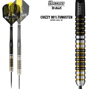 HARROWS STEEL TIP DARTS - 23G/24G CHIZZY 90% TUNGSTEN STEEL TIP DART SET