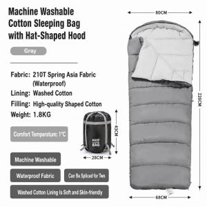 FLYING Machine Washable Envelope Sleeping Bag Ultralight Thermal Insulation Cotton Sleeping Bag High Quality Warm Warm Sleeping Bag Camping Use