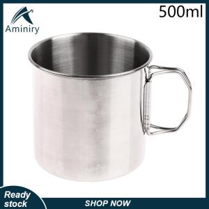 Aminiry[Love sports] ถ้วยสแตนเลสพับได้1ชิ้นถ้วยคาราบิเนอร์แบบพกพาถ้วยสำหรับตั้งแคมป์กลางแจ้งอุปกรณ์เสริมสำหรับการตั้งแคมป์