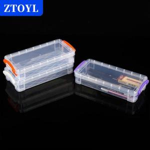 [COD]🔥🔥🔥ZTOYL 1PC Plastic Transparent Pencil Case Large Capacity Simple Double Buckle Box Sketch Art Box For School Stationery