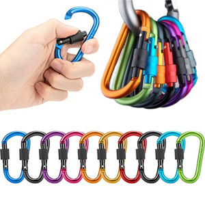 D-carabiner Móc Khóa Bằng Nhôm Móc Treo Vít Leo Núi Khóa Vít Nhẹ Cắm Trại Móc Đa Năng EDC