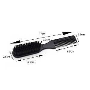 Beard Brush and Comb Dual Purpose Comb Brush Mens Oil Hair Texture Beard Styling Brush Hair Care Styling Black Plastic Pocket Comb Salon Tool Barber Grooming