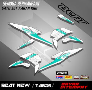 Striping Sticker Variasi Motor Beat New/Deluxe 2020 Semifull Keren Motif Balab Racing TA835
