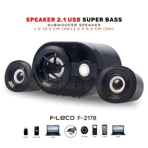 Speaker TV Full Bass Laptop Komputer HP SPEAKER FLECO F-2178 Speaker USB Komputer | Speaker Aktif Super Bass | Salon Aktif Super Bass | Speaker Kayu | Speaker Smart TV | Speaker Laptop Murah