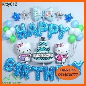 Set Trang Trí Sinh Nhật ️🎈️🎈HELLO KITTY️🎈️🎈 Siêu Dễ Thương Cho Bé Gái Đầy Đủ Như Hình Tặng Kèm Đồ Bơm Băng Dính
