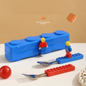 Lunch Box DIY Building Block Portable Modular for Children Student Outdoor Picnic Bento Food Storage Container Fruit Salad Box