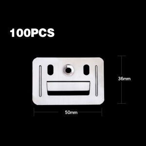 100Pcs 50x36mm Stainless Steel Wall Cladding Clip Metal Clip For Wpc Wall And PVC Wall Panel