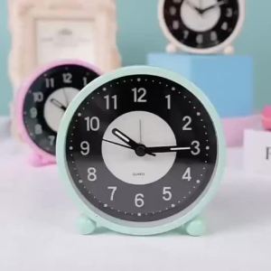 Glow in Dark Silent Alarm Clock with Night Light Non Ticking Desk Table Clock for Home Bedroom Kids