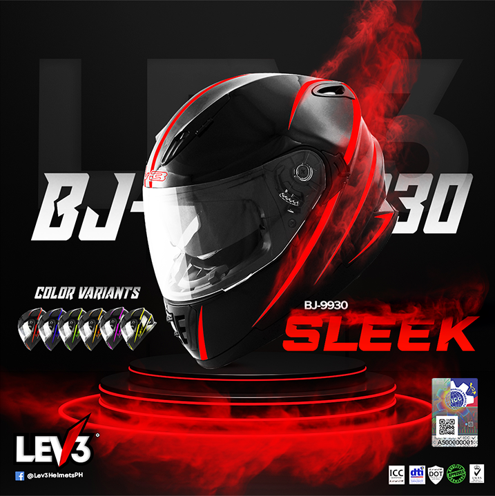 Motorcycle Helmets Ece Certified Lev3® BJ-9930 Sleek Motorcycle