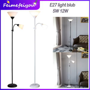 E27 Led Bulb 3 Colors in 1 Double-head Adjustable IKEA Style Floor Lamp Stand Lamp Living Room Lampu Hiasan Ruang Tamu Berdiri