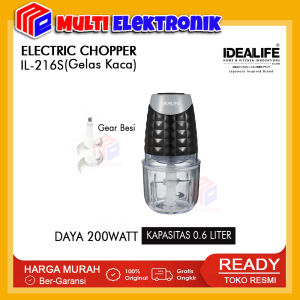 Idealife Electric Chopper Idealife IL-216S Penggiling Serbaguna Wadah Kaca 0.6L