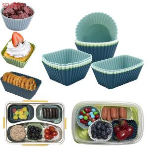 🚚【Local Express Delivery】🚚 12pcs Reusable Silicone Cupcake Baking Cups Non-Stick Muffin Liners Molds Sets Bento Lunch Box Dividers Pastry Cake Molds