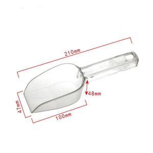VIVIDI Transparent Ice Maker Scoop Circular/Square Mouth Mini Kitchen Utility Scoop Durable Ergonomic Handle Food Scoops Kitchen Ice Bucket