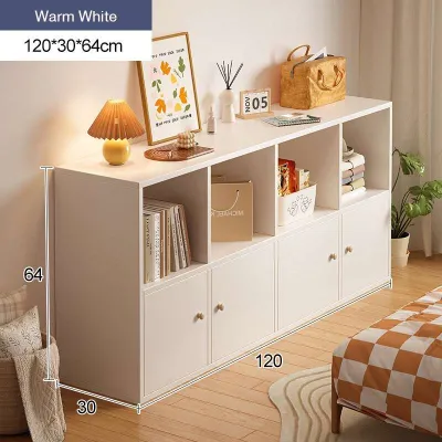 Multi Functional Bookshelf Storage Cabinet With Drawers/Doors Minimalist Wooden Living Room Storage Cabinet