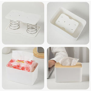 Christmas gift 【AYLMER】 Creative Spring Holder Tissue Box Automatic Lift Spring Loaded Tissue Box Tissue Spring Bracket Car Tissue Box Spring Holder