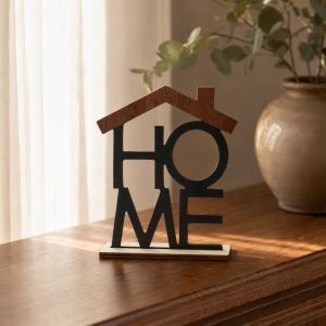 LIVELYS House-Shaped Wood Home Ornaments Wooden Models HOME LOVE Car Interior Ornament Atmosphere Crafts Geometric Letter Love Miniature Decoration Living Room