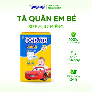 Tã/ Bỉm Quần Em Bé Pep.up Cottony 3D Gói Đại Siêu Mềm Mại Siêu Khô Thoáng Size S/M/L/XL