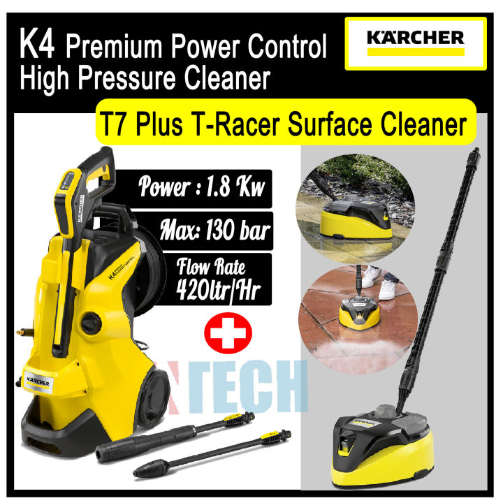 KARCHER K4 PREMIUM POWER CONTROL HIGH PRESSURE WASHER + KARCHER T7 PLUS
