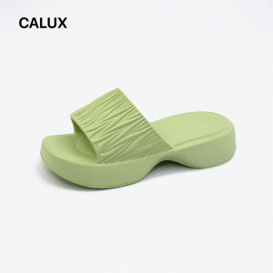 [COD] Sandal Wedges Platform Wanita Karet EVA Model Serut Korean Tinggi Sendal Cewek Slop Kasual Size 35 - 40 - Sendal Empuk Nyaman
