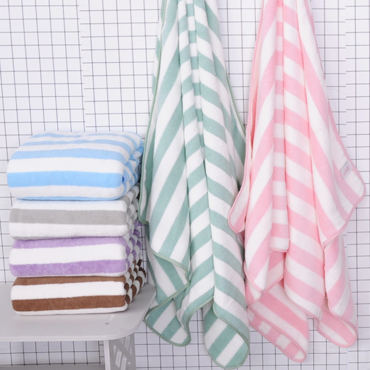 Super Soft Cannon Microfiber Stripe Bath Towel Super Absorbent