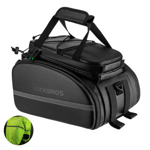 ROCKBROS Bicycle Trunk Bags 17L Waterproof Bike Tail Rear Bag for Travel Road Mountain Reflective Luggage Cargo Carrier Bag