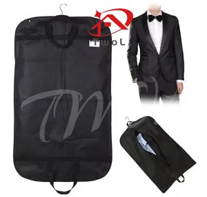 TWOL SHOP 100*60cm Suit Dust Cover Bag Portable Suit Garment Travel Bag Waterproof Black Suit Bags