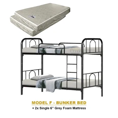 LIVING MALL Metal Single Queen Folding and Double Decker Bed Frames With Foam Mattress