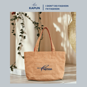 Túi Tote Cói Đay Canvas Vintage Cao Cấp Thời Trang Bụi Du Lịch đựng đồ tiện dụng hai lớp dày dặn khoá bấm kèm túi nhỏ bên trong size Medium & Big size 3 phân loại: Cói Đay Trắng Canvas Thổ Cẩm Kapun Bag Fashion